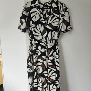 Tabitha Brown Cream and Brown Resort Jumpsuit Size Large